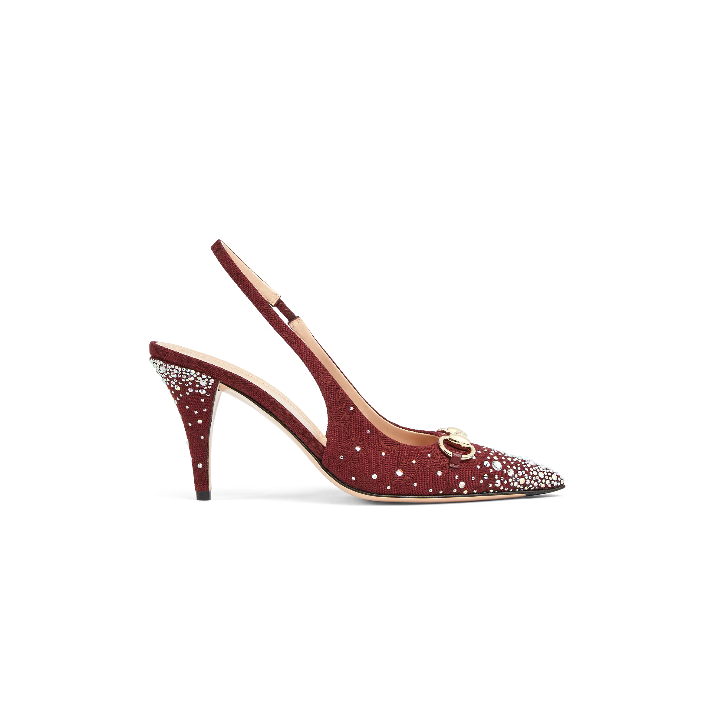 GUCCI WOMEN'S SLINGBACK PUMP WITH CRYSTAL HORSEBIT 812176 GUCCI WOMEN'S SLINGBACK PUMP WITH CRYSTAL HORSEBIT 812176